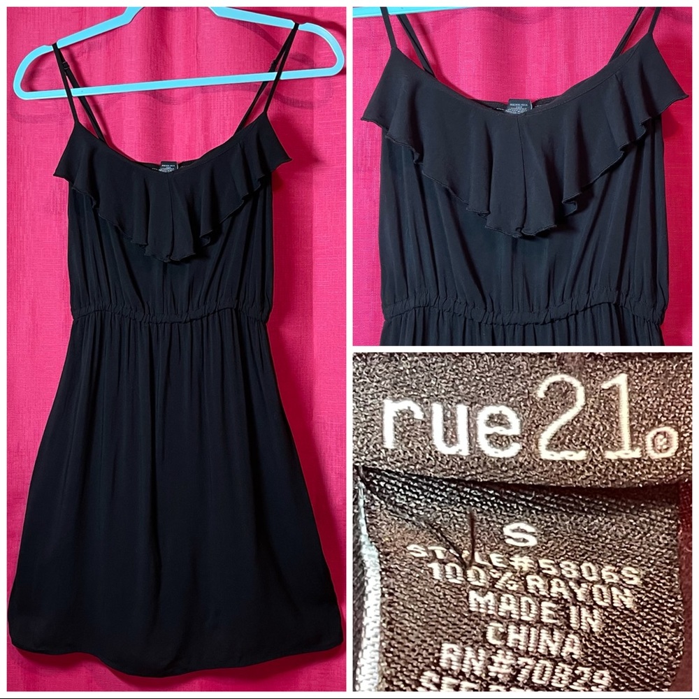 RUE21 BLACK RUFFLE SUNDRESS SIZE S